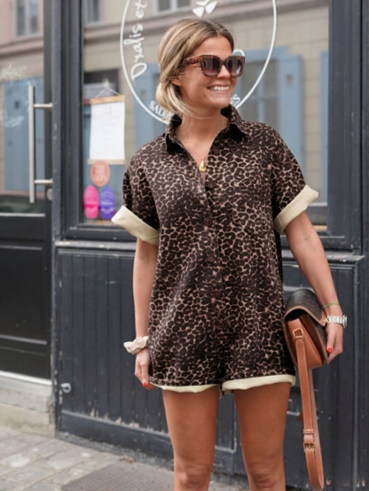 Combishort Femme Imprimé Léopard – Coupe Fluide & Style Tendance, Allure Estivale – vue 3