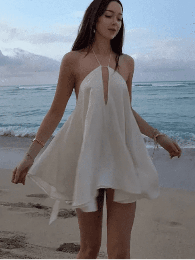Robe d'Été Femme – Épaules Dénudées, Détails Ajourés & Coupe Bohème Chic