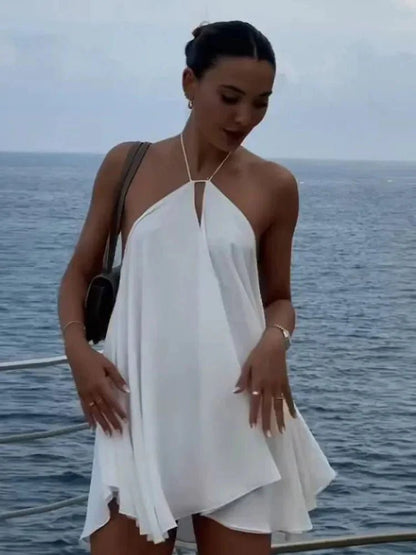 Robe d'Été Femme – Épaules Dénudées, Détails Ajourés & Coupe Bohème Chic