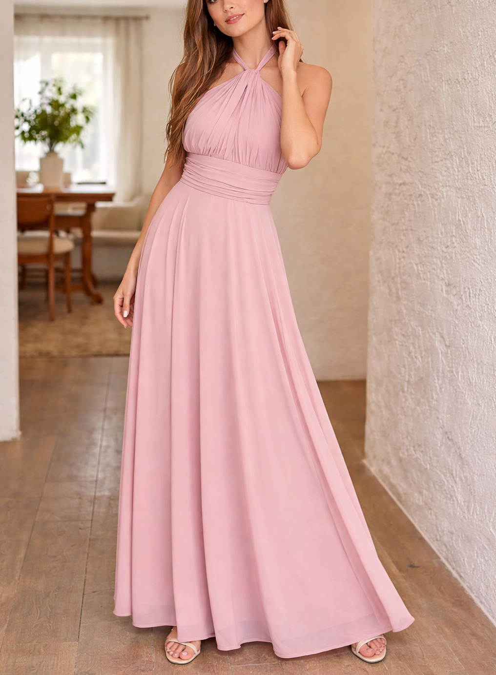 Robe Maxi Femme Sans Manches – Coupe Évasée A-Ligne, Élégance Estivale
