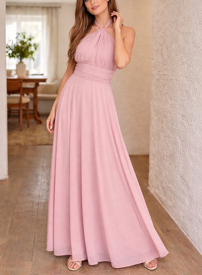 Robe Maxi Femme Sans Manches – Coupe Évasée A-Ligne, Élégance Estivale