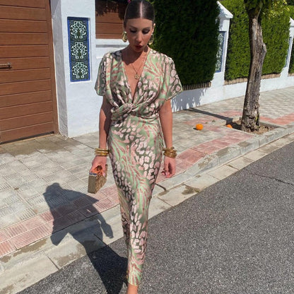 Robe d'Été Femme Multicolore – Coupe Fluide & Imprimé Vibrant, Effet Ventre Plat