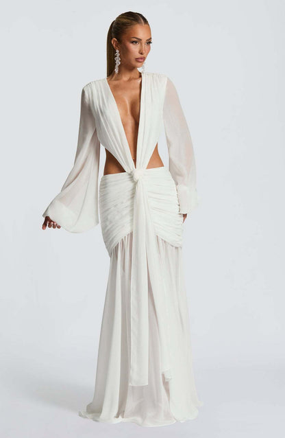 Robe de Soirée Maxi Femme – Coupe Longue, Effet Ventre Plat & Coloris Variés