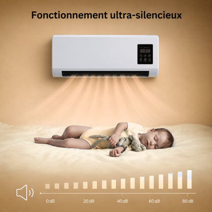 Chauffage Mural Mobile 4-en-1 - fonctionnement ultra-silencieux, chaleur douce