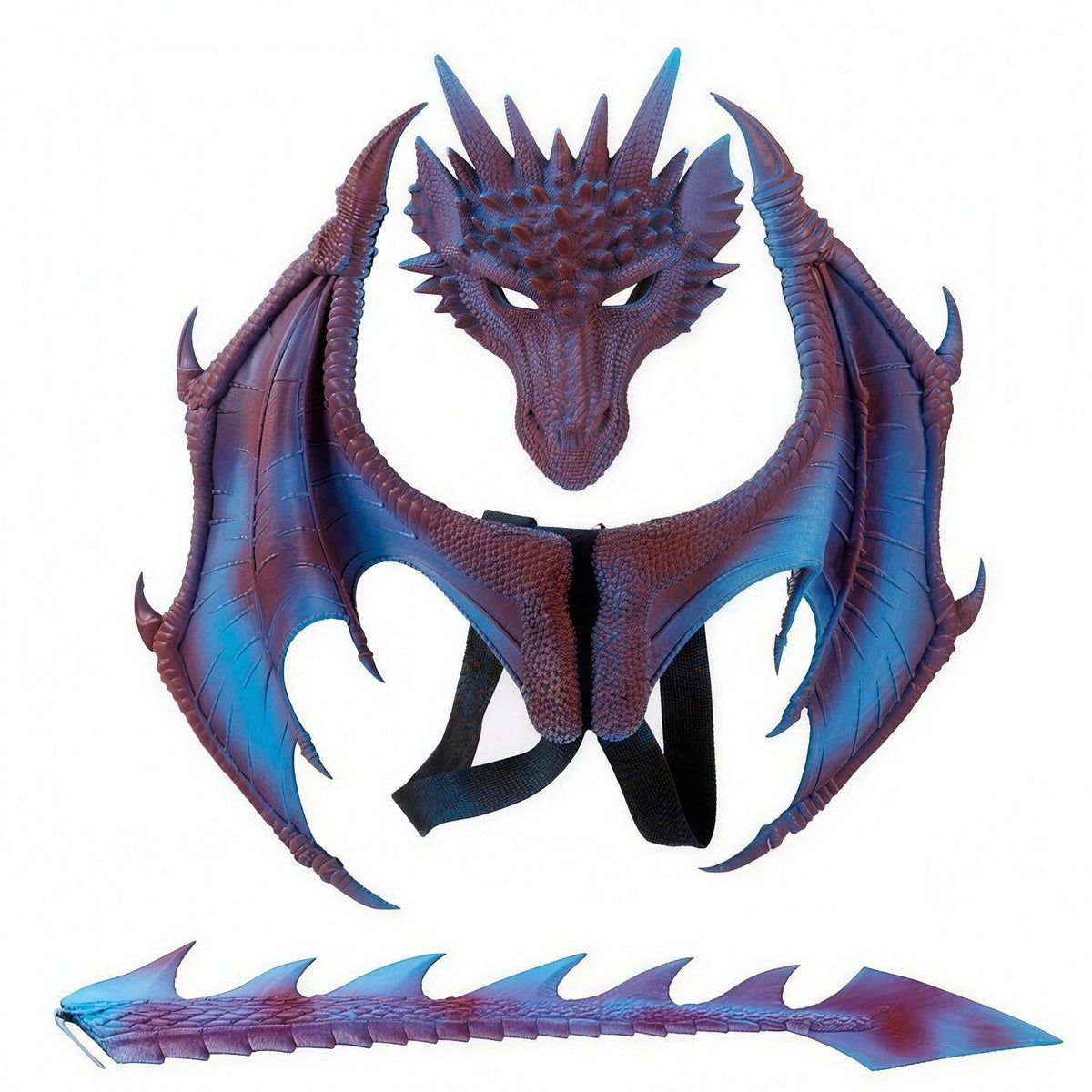 Costume cosplay dragon, détail du masque sculpté