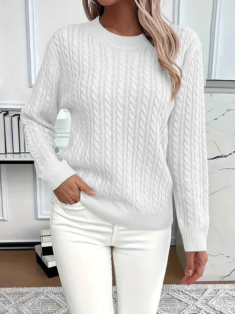 pull en maille femme, coloris blanc