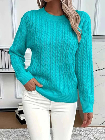 pull en maille femme, coloris bleu pétrole