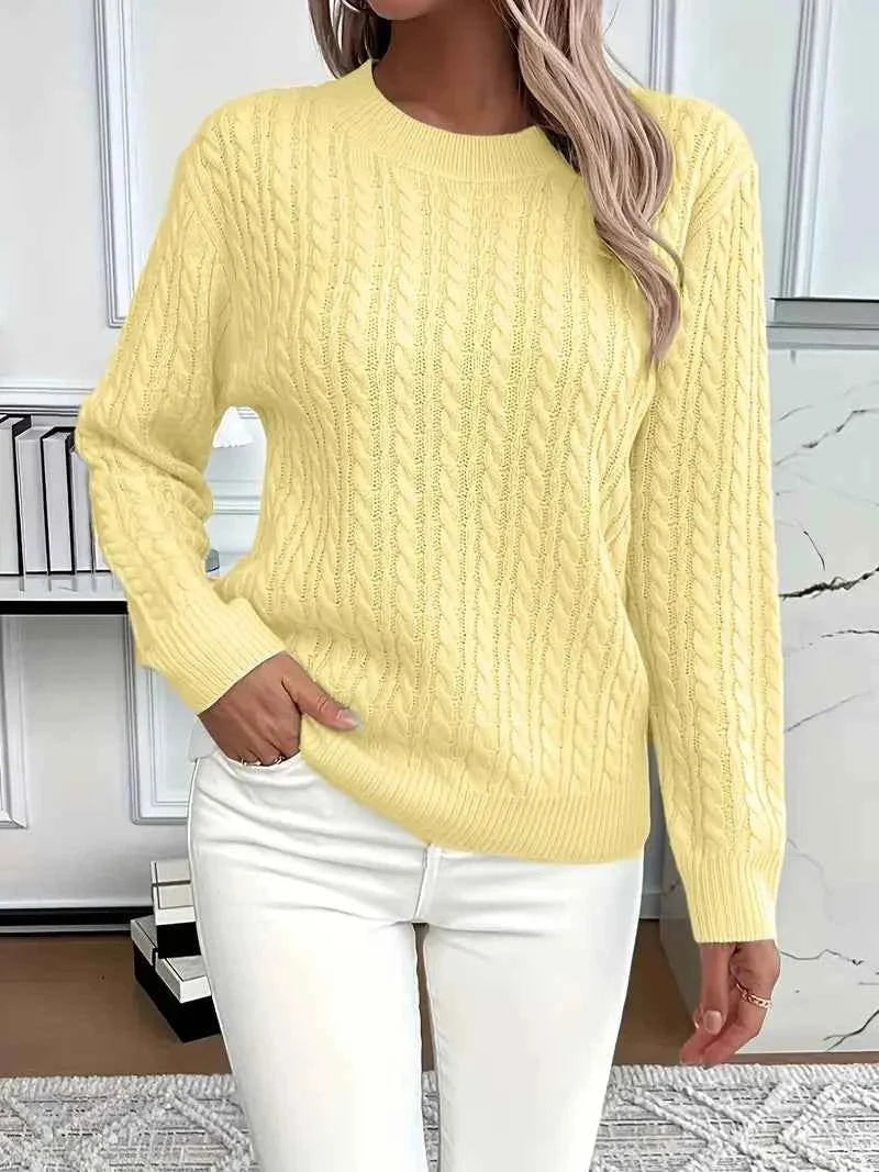pull en maille femme, coloris jaune