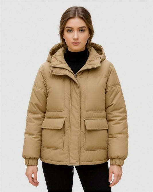 Doudoune Femme Capuche – Chaude, Légère & Stylée, coloris Kaki