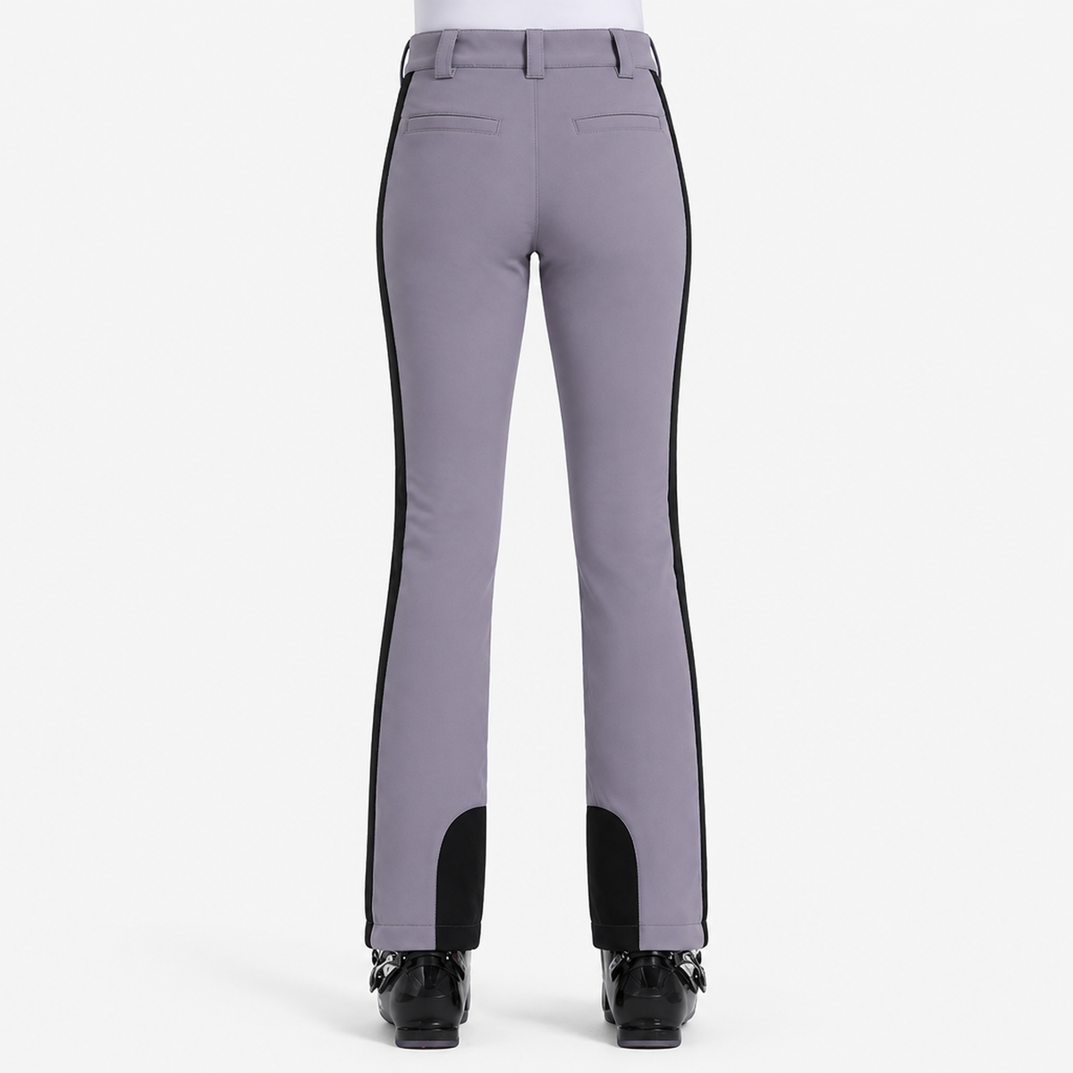 Pantalon de ski femme slim imperméable écossais gris - vue dos