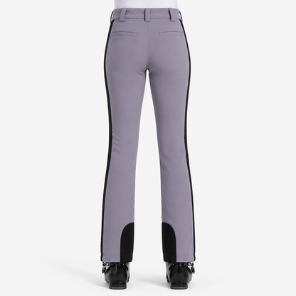 Pantalon de ski femme slim imperméable écossais gris - vue dos