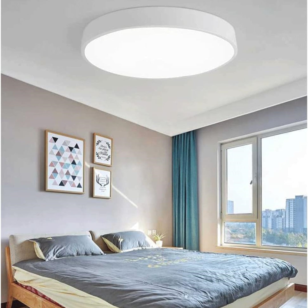 Plafonnier LED Encastré Circulaire – Design Ultra-Plat pour Salon & Chambre - Blanc