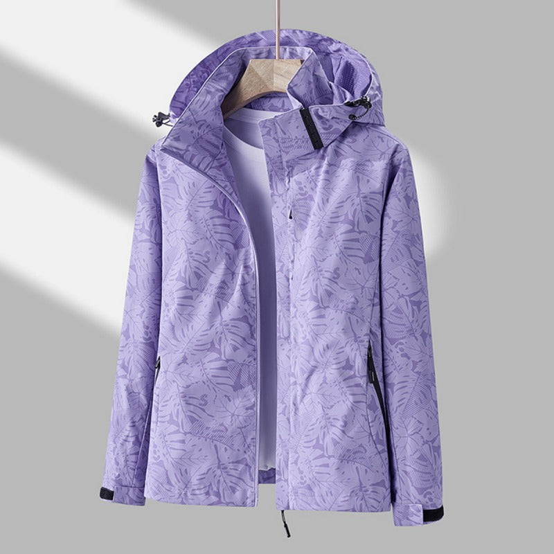 veste imperméable femme à capuche, coloris violet