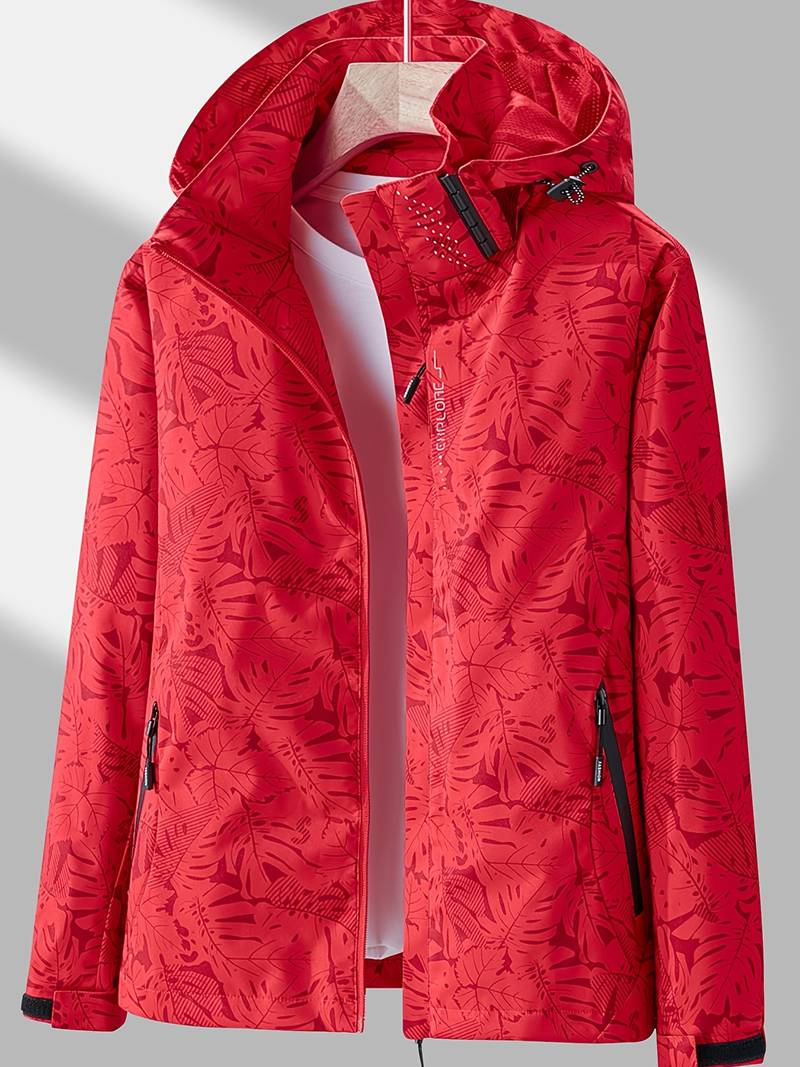 veste imperméable femme à capuche, coloris rouge