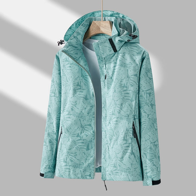 veste imperméable femme à capuche, coloris turquoise