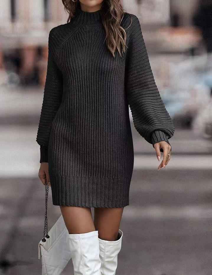 robe pull moulante en maille femme, coloris noir