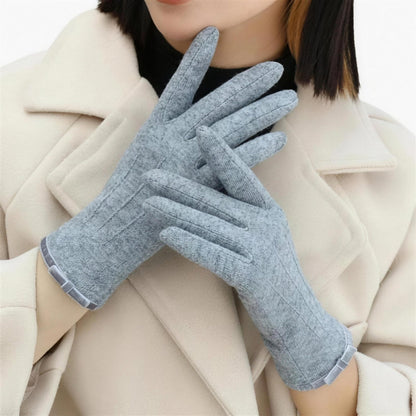 Gants femme gris cachemire