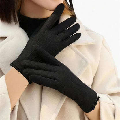 Gants femme noir cachemire