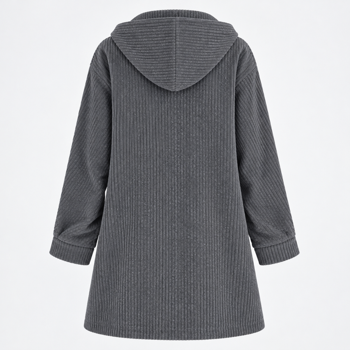 manteau femme gris, vue de dos