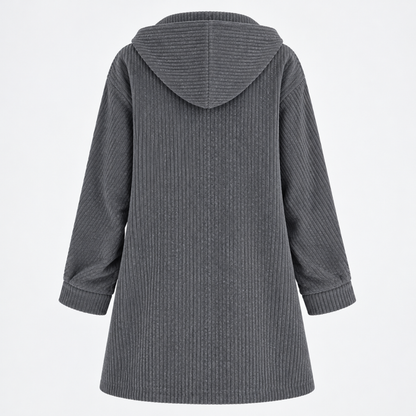 manteau femme gris, vue de dos