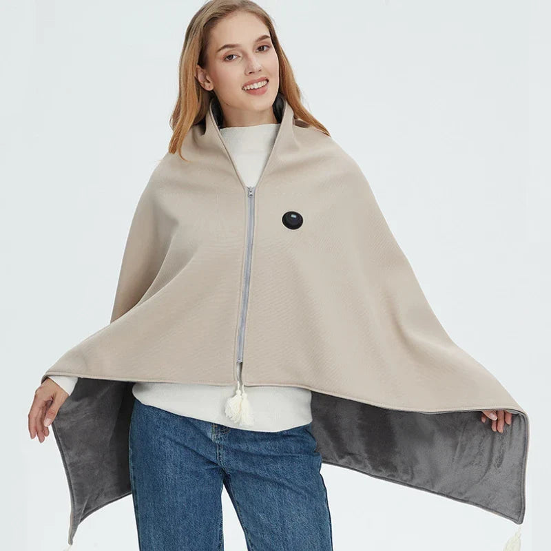 Couverture chauffante électrique coloris beige, vue d'ensemble