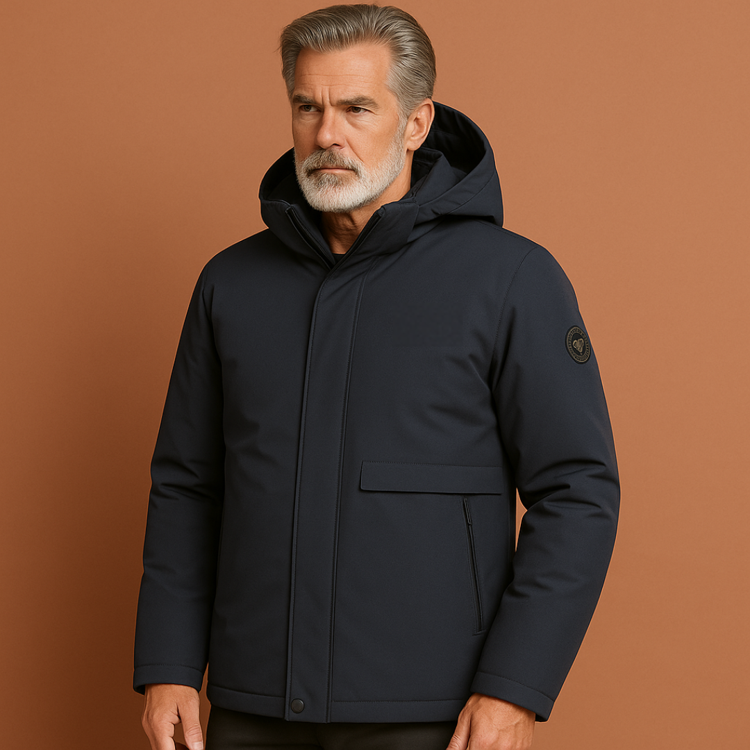 Veste d'hiver homme imperméable et respirante, coupe regular, coloris bleu marine