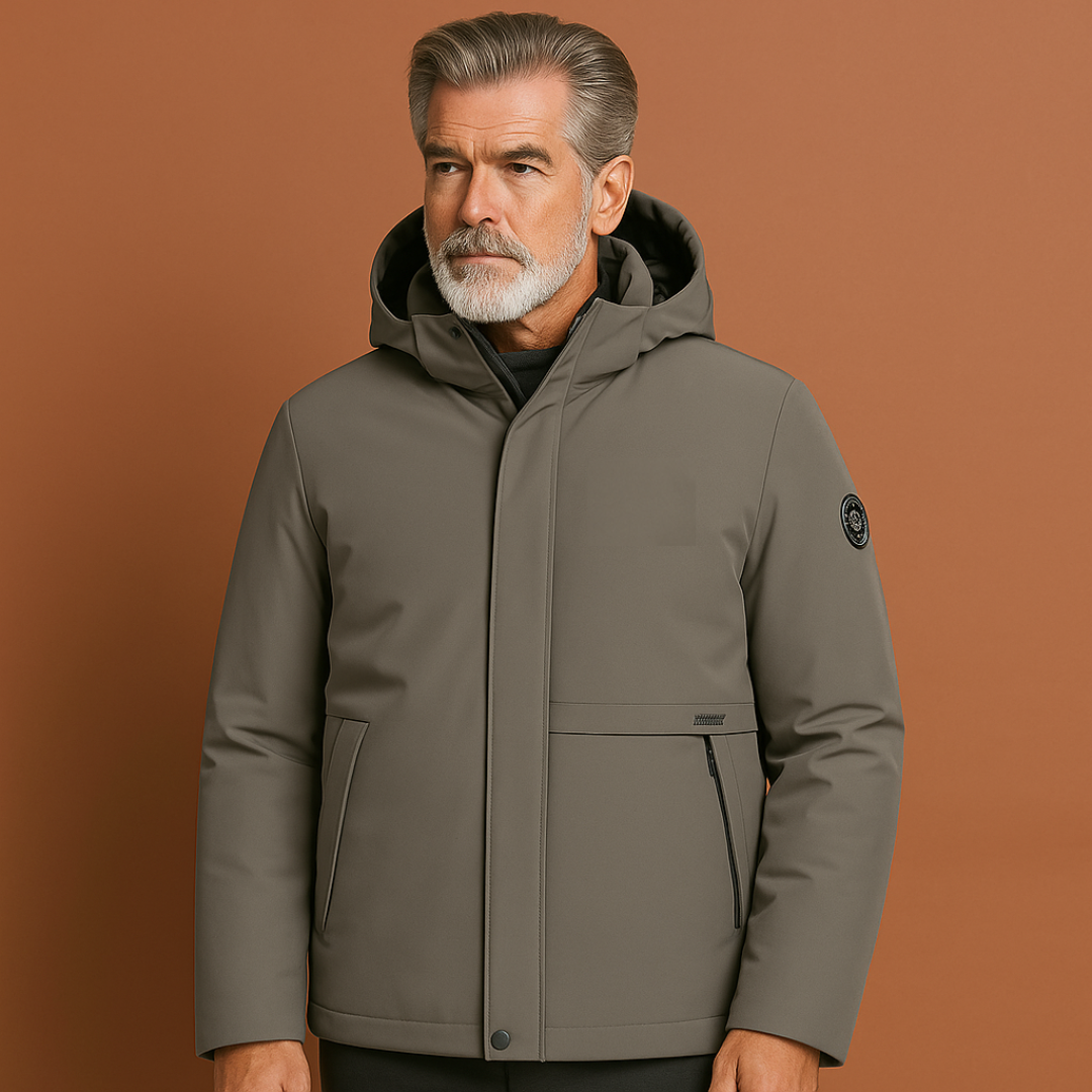 Veste d'hiver homme imperméable et respirante, coupe regular, coloris gris