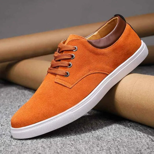 chaussures à lacets homme, coloris caramel, vue de côté