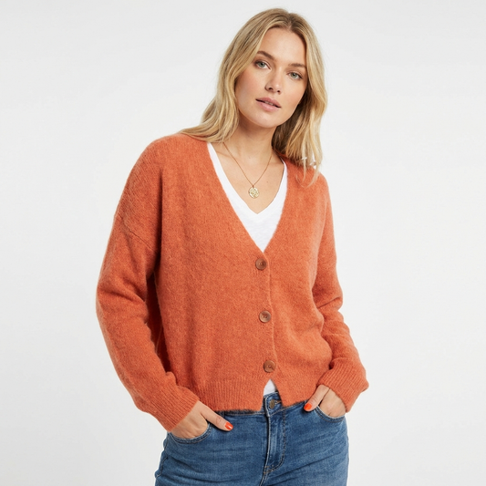 Cardigan femme Orange