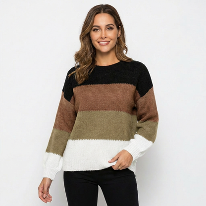 Pull femme color block Noir