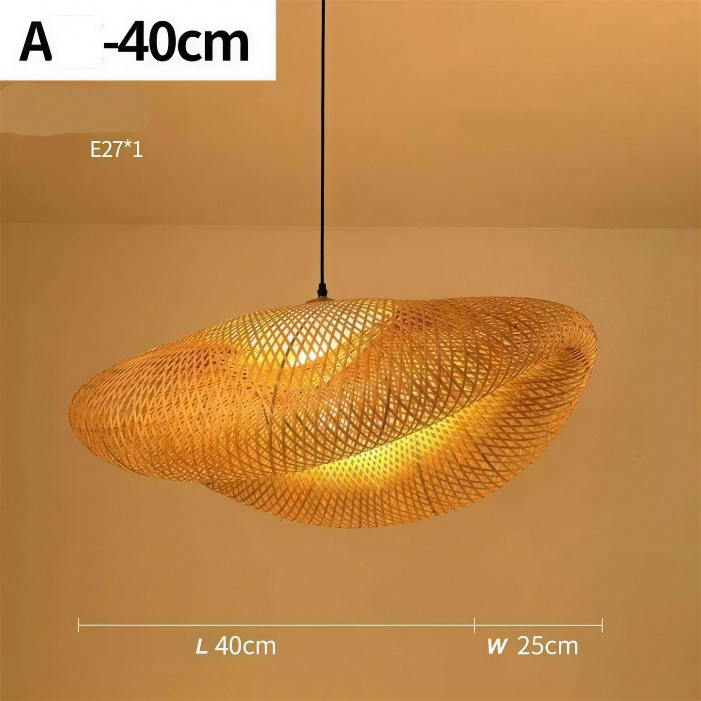 Suspension rotin tressé modèle A 40 cm
