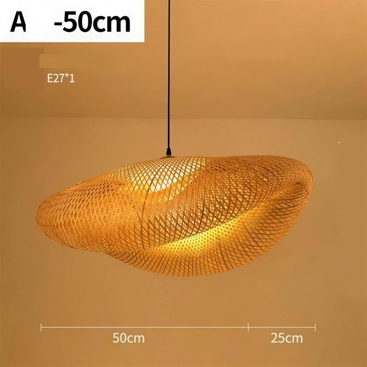 Suspension rotin tressé modèle B 50 cm