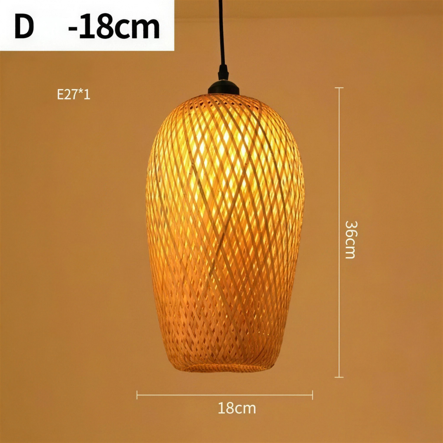 Suspension rotin tressé modèle D 18 cm