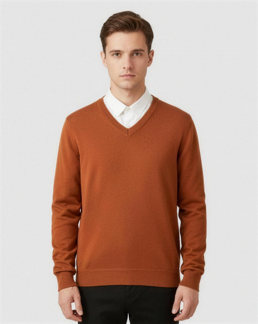 Pull Homme Col V Classique & Confortable – Style Intemporel | Élégance Automne Hiver
