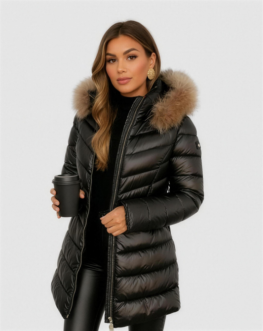 Manteau Hiver Long Femme Capuche Fausse Fourrure – Élégance & Chaleur | Style Chic Hiver