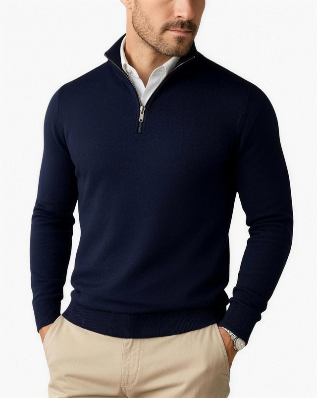 Pull Homme Demi-Zip – Style Business Décontracté & Élégant | Automne Hiver