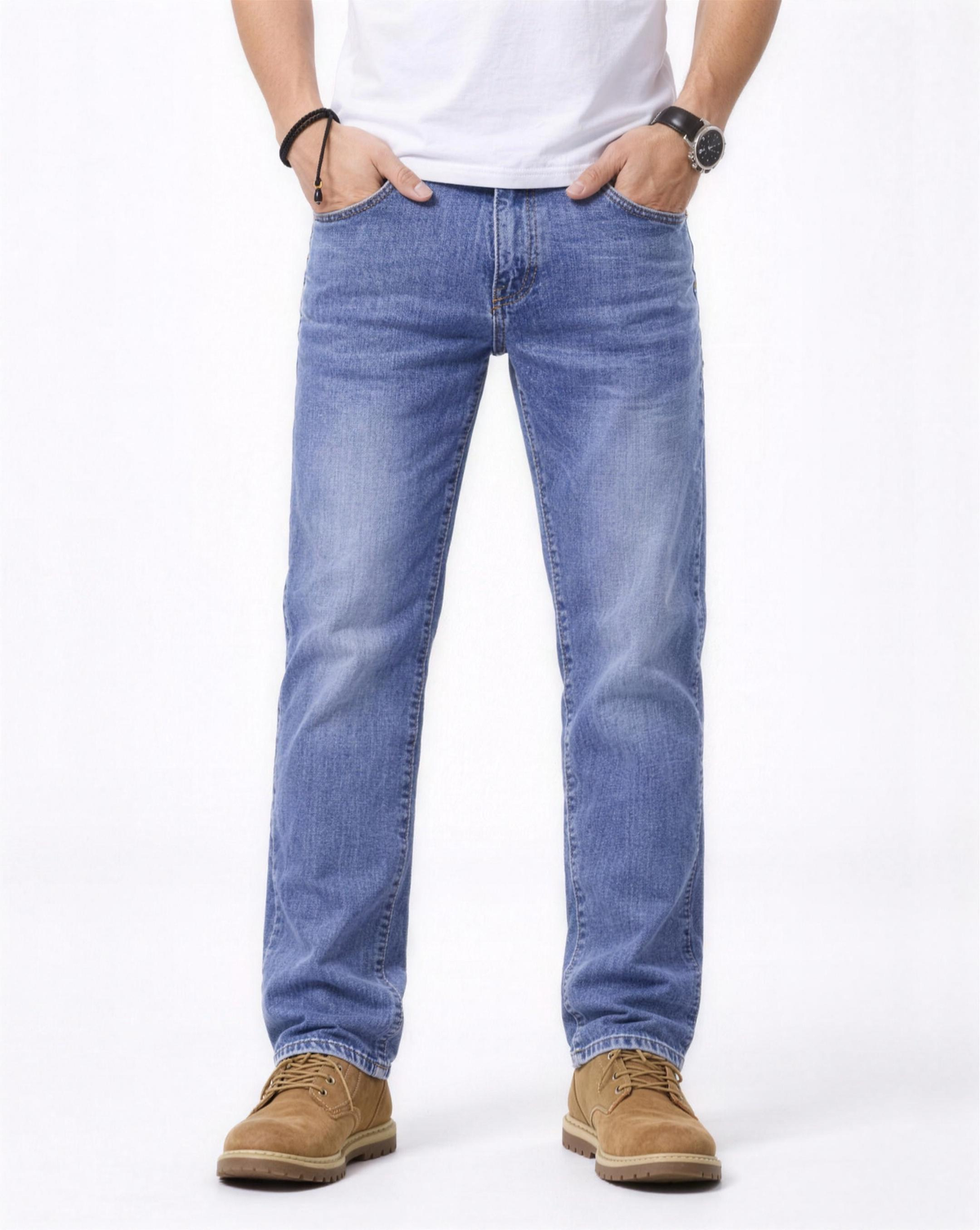 Jean Homme Coupe Droite Style Classique