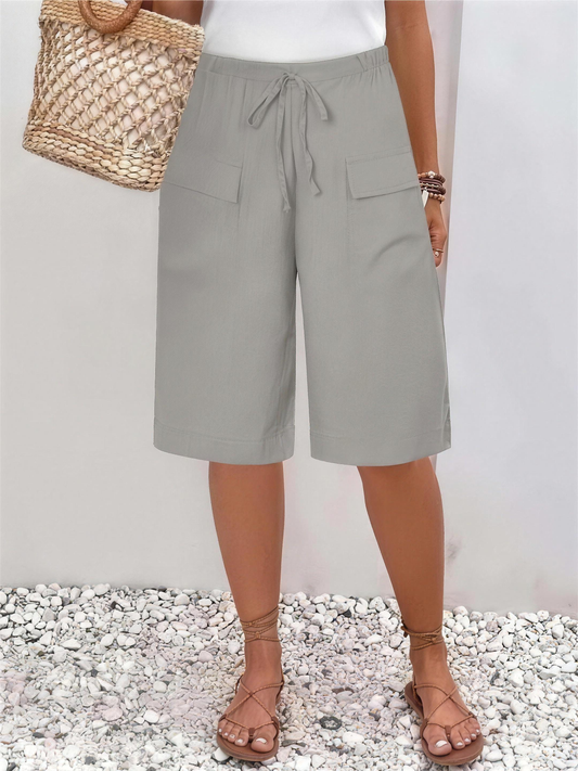 Short Lin Femme Taille Élastique – Coupe Confort & Légèreté | Style Décontracté Été
