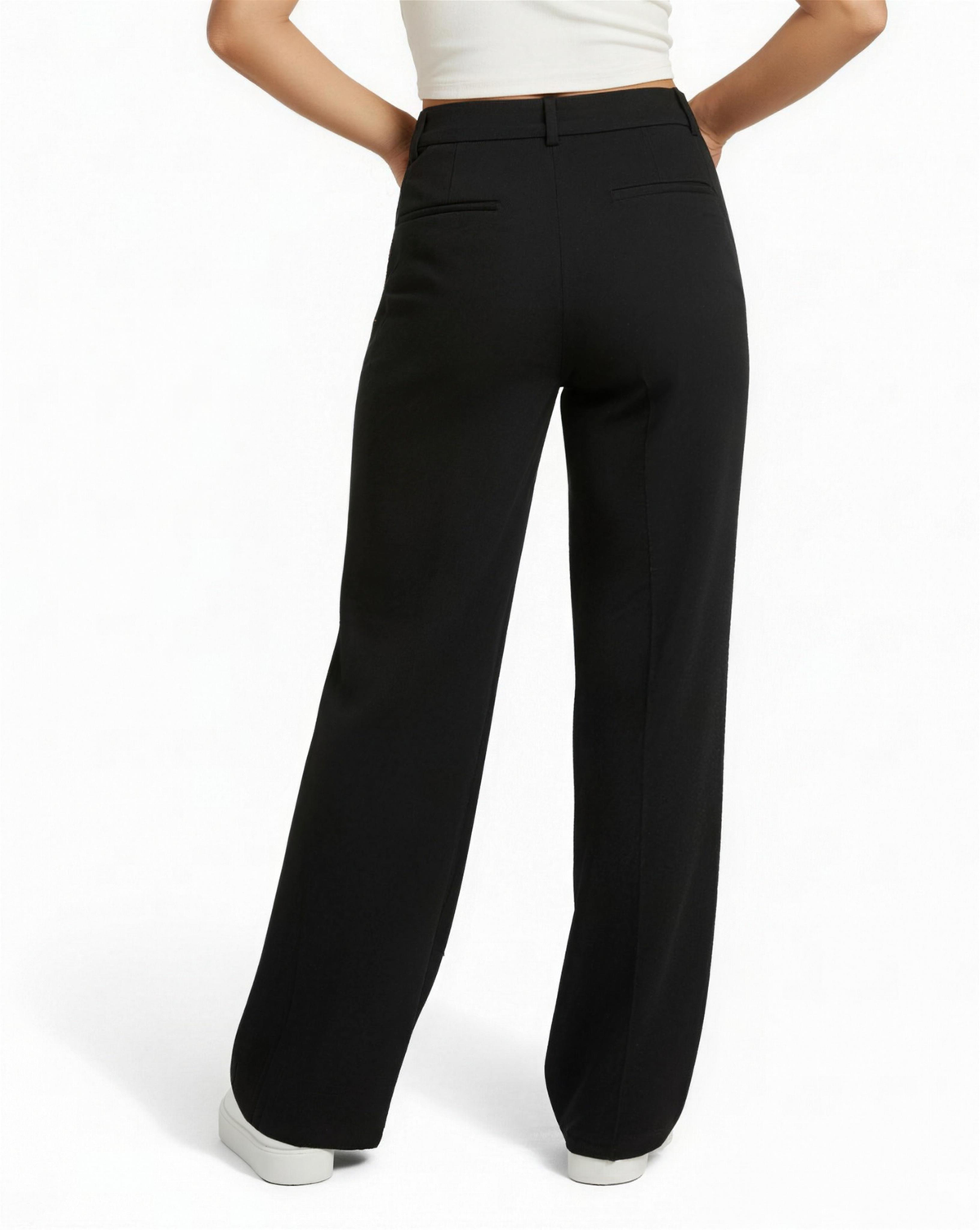 Pantalon large taille haute pour femme, vue alternative