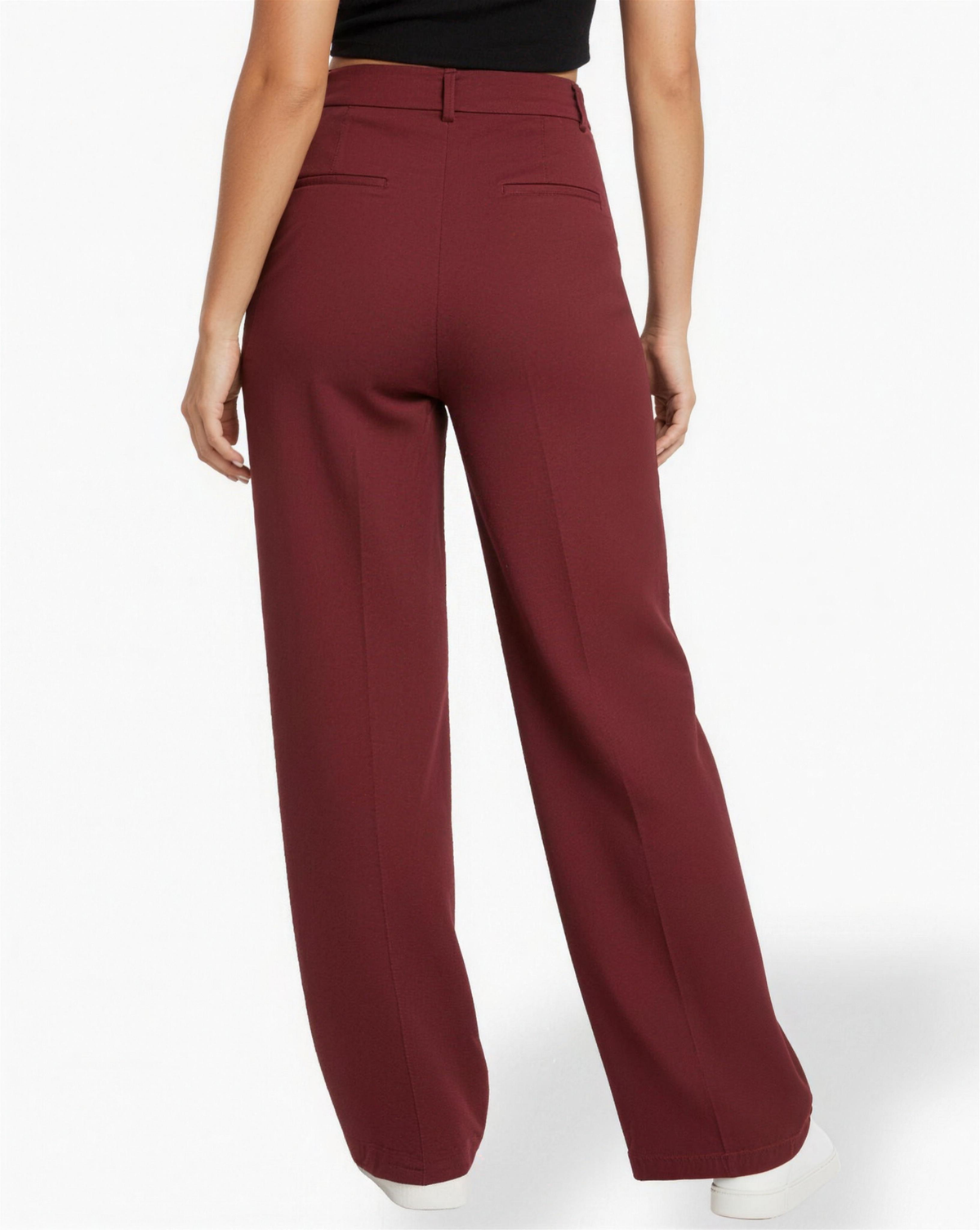 Pantalon large taille haute pour femme, vue alternative