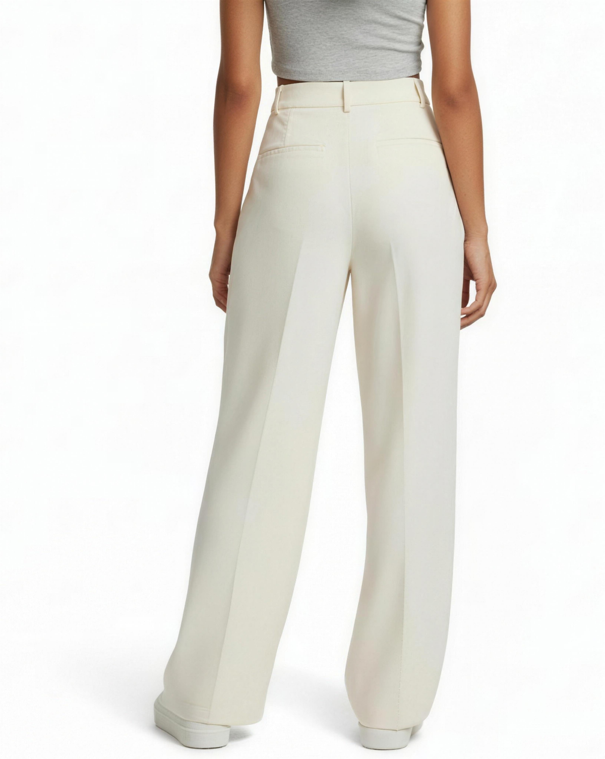 Pantalon large taille haute pour femme, vue alternative