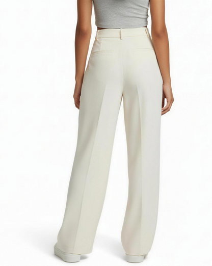 Pantalon large taille haute pour femme, vue alternative