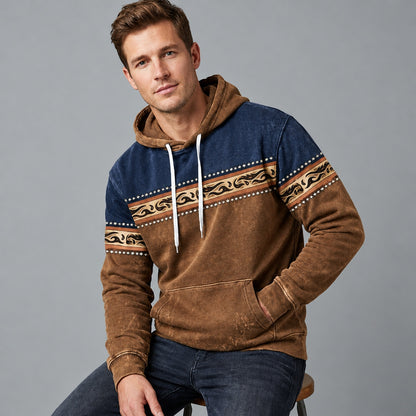 Hoodie à motif ethnique, vue de dos