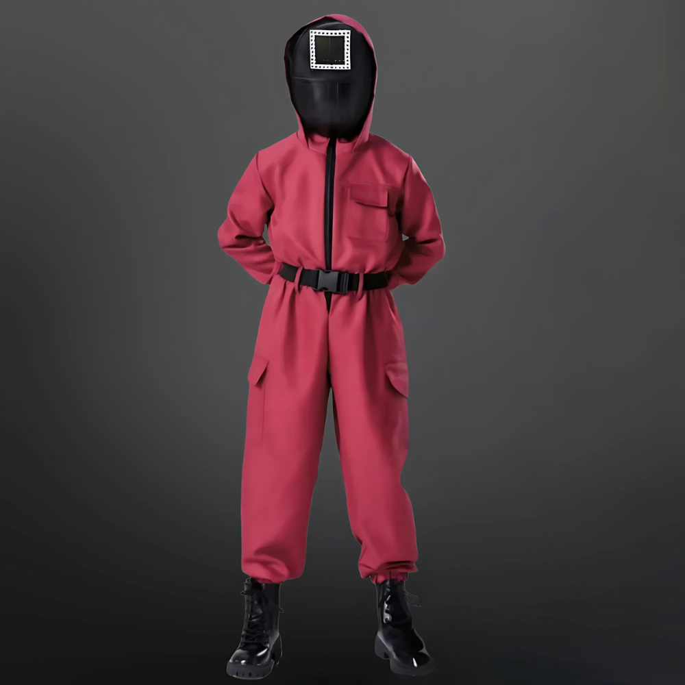 Costume enfant combinaison masque carré