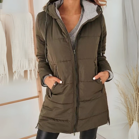 doudoune à capuche femme, coloris vert kaki