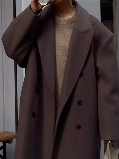 manteau oversize femme marron, gros plan sur la matière