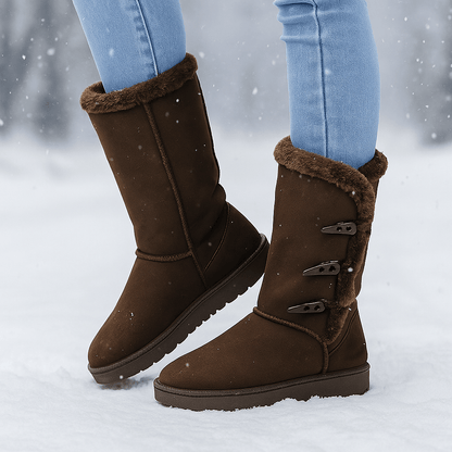 bottes hautes femme doublées, coloris marron