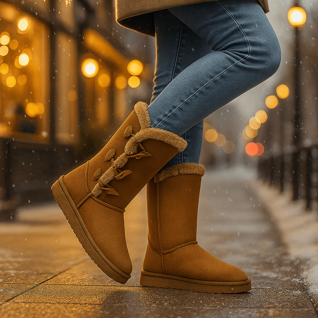bottes hautes femme doublées, vue latérale