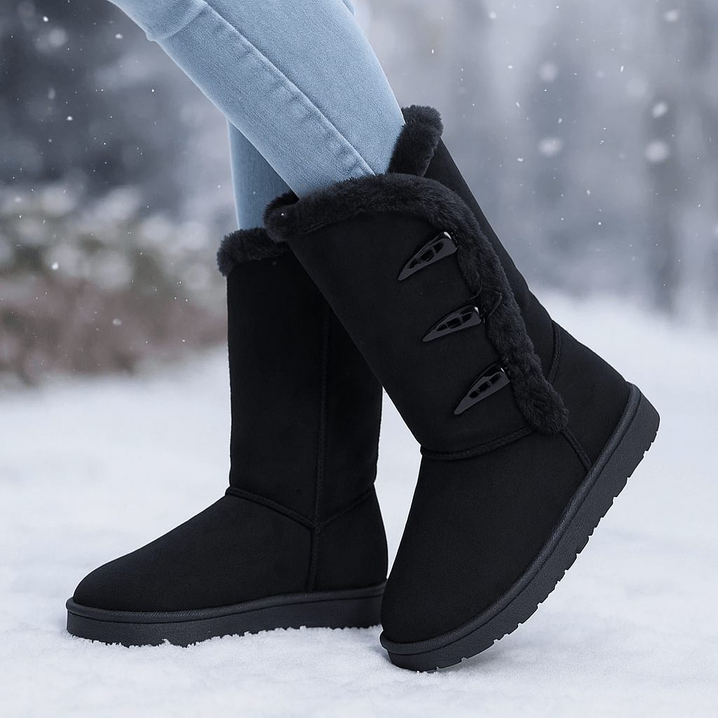 bottes hautes femme doublées, coloris noir