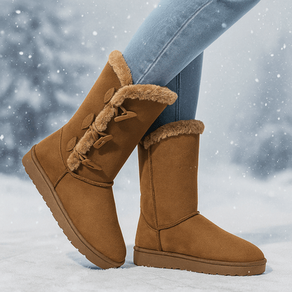 bottes hautes femme doublées, coloris kaki
